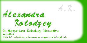 alexandra kolodzey business card